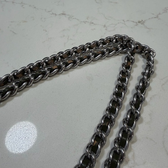 Tory Burch Dark Green Tote with Chain Straps - Picture 6 of 8